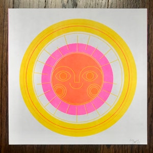 Here Comes the Sun Risograph Print