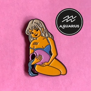 Aquarius Zodiac Enamel Pin