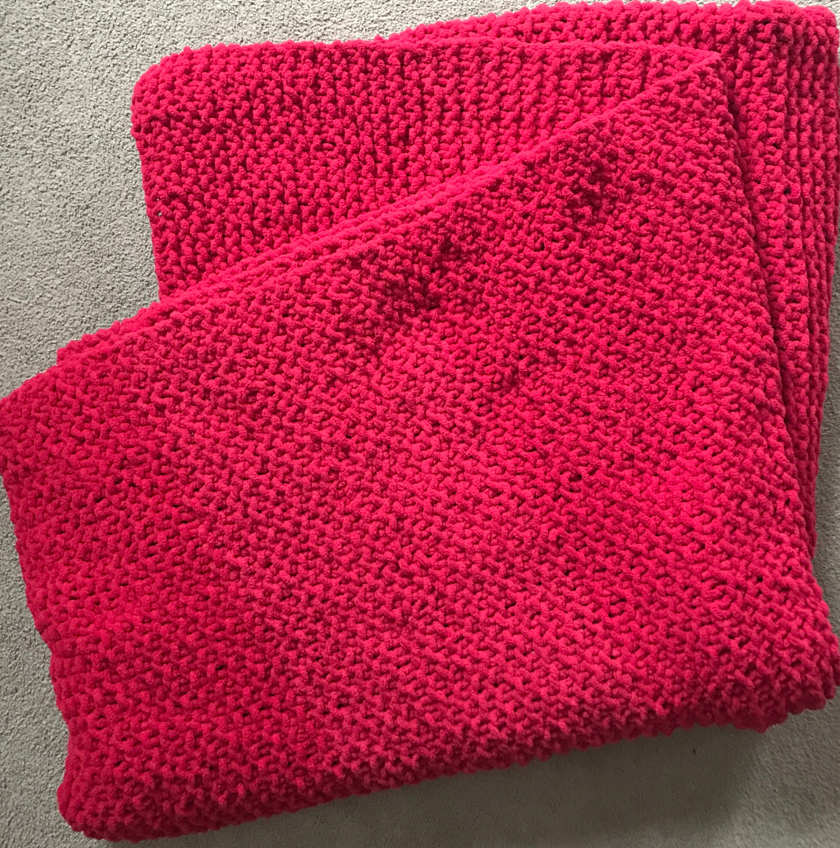 Ruby Red Blanket Knit Blanket Large Throw Blanket Warm Etsy