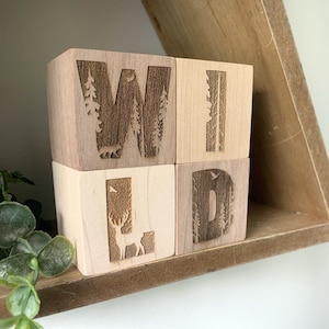 Animal Nursery Décor Blocks -WILD