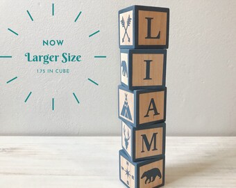 personalised baby building blocks christmas bauble