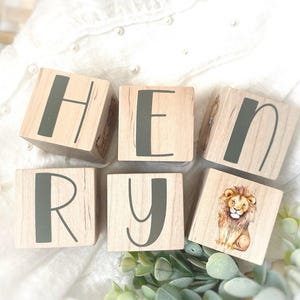 Safari Nursery Decor Blocks / Jungle Nursery - Personalized Baby Gift - Safari Baby Room Decor Wooden Letters - Animal Nursery Wood Block