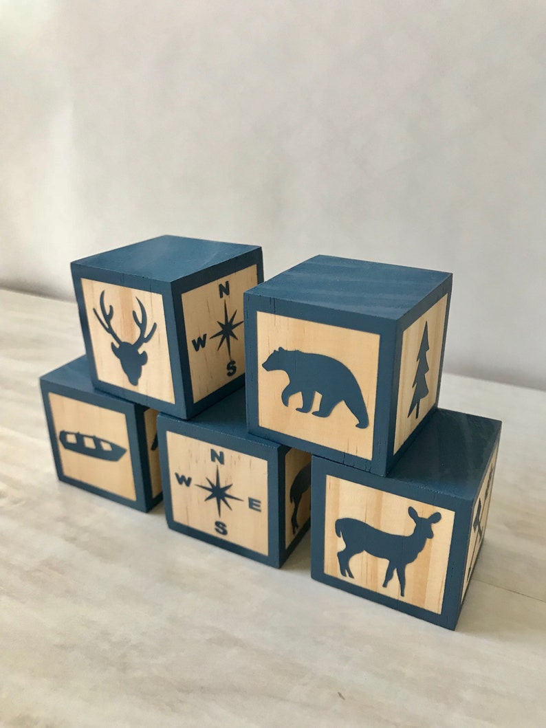 Woodland Nursery Decor /Woodland Blocks/ Nursery Baby Gift / Etsy