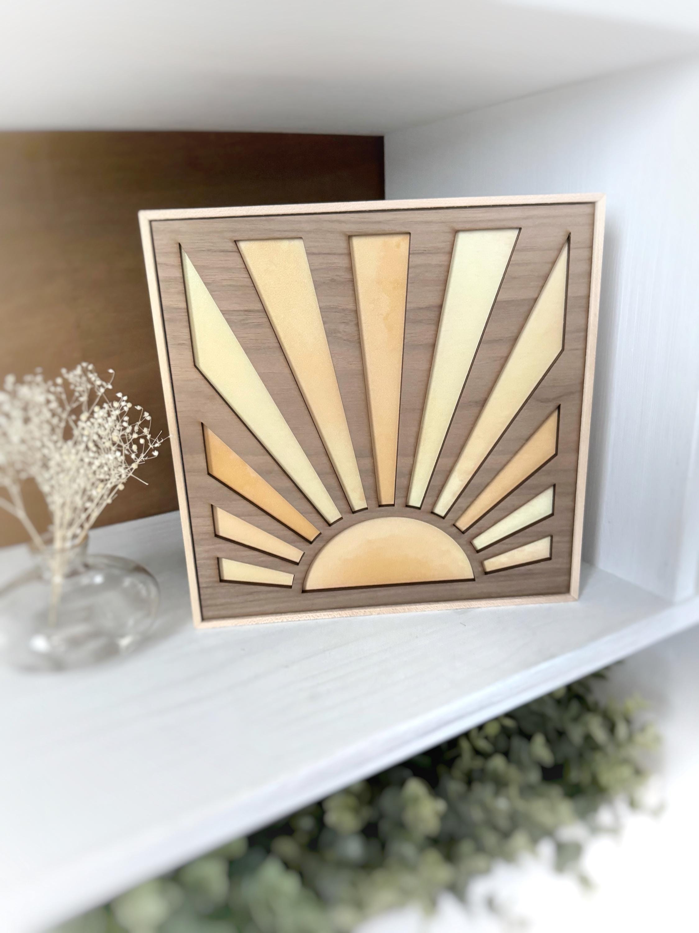 Boho Sun Wall Art, Minimalist Wall Art, Wood Wall Art, Sun Decor, Above Bed Decor, Boho Wall Art, Sunshine Wall Art, Beach Decor, Sunrise