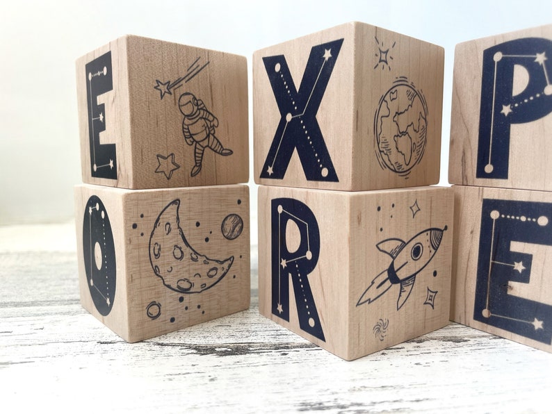 Space Theme Nursery Décor - 'Explore' with Moon, Stars, Astronaut, Galaxy Designs image 4