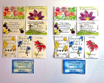 Scripture Cards, Set of 8 PRINTED cards, Bible verses, scripture memory, bible verse holders, memory verse, TRIALS, encouragement cards
