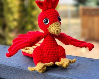 Crochet Pheniox, Crochet Bird, Pheniox Amigurumi, Plushie