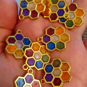 Pride Honeycomb Pendants, Earrings, and Keychains