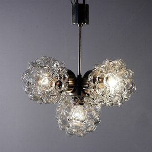 wonderful Mid-Century Modernist Bubble Crystal glass chandelier by Lustry 1960s image 1