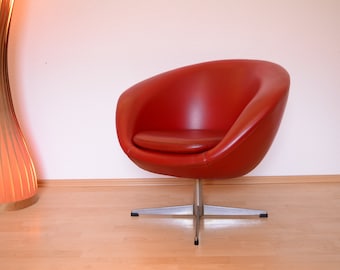 Club Sessel / Lounge Sessel / roter Sessel / 70er Jahre Sessel / Space Age / Midcentury