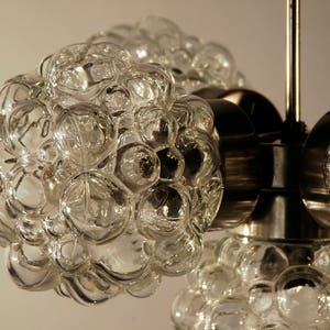 wonderful Mid-Century Modernist Bubble Crystal glass chandelier by Lustry 1960s image 5