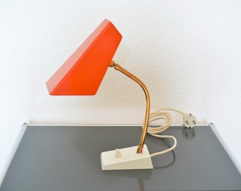 1960s table lamp by HOSO / red shade / Space Age lamp / vintage design
