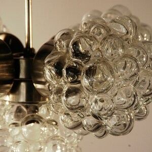 wonderful Mid-Century Modernist Bubble Crystal glass chandelier by Lustry 1960s image 6