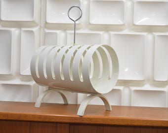 OPAL / Newspaper rack / Vintage storage / White delivery rack / Space Age design / Panton style