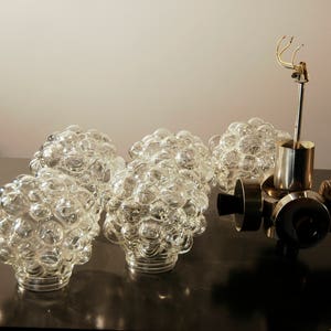 wonderful Mid-Century Modernist Bubble Crystal glass chandelier by Lustry 1960s image 10