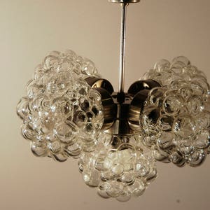 wonderful Mid-Century Modernist Bubble Crystal glass chandelier by Lustry 1960s image 2