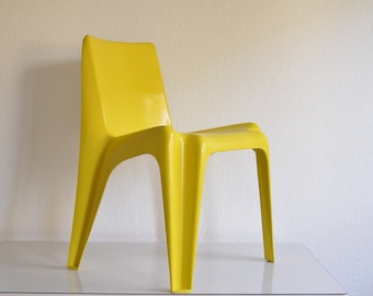 Bofinger  Chair / BA1171 Side Chairs /Design: Helmut Bätzner /  Yellow / Fiberglass One of Four / Vintage /