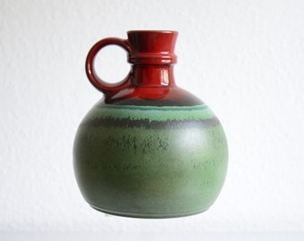 STEULER CERAMICS / Design Vase / red and green vase
