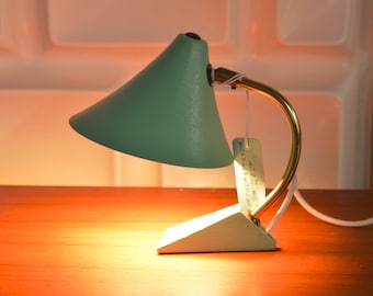 Light green table lamp by Louis Kalff for Philips/  Dutch mid-century design / Manufactured around 1950 / Mid-century modern