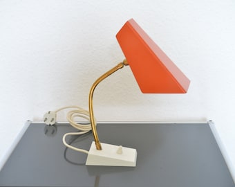 1960er Tischlampe von HOSO / roter Schirm / Space Age Lampe /  Vintage Design