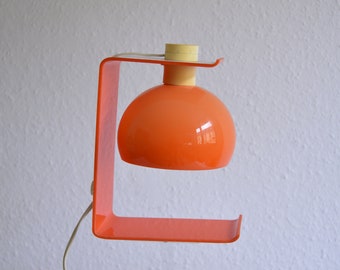 Vintage Small Orange Table Light / Original 7th  / Orange Space LIght /  Orange Plastik /