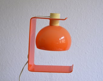 Vintage Small Orange Table Light / Original 7th / Orange Space LIght / Orange Plastik /