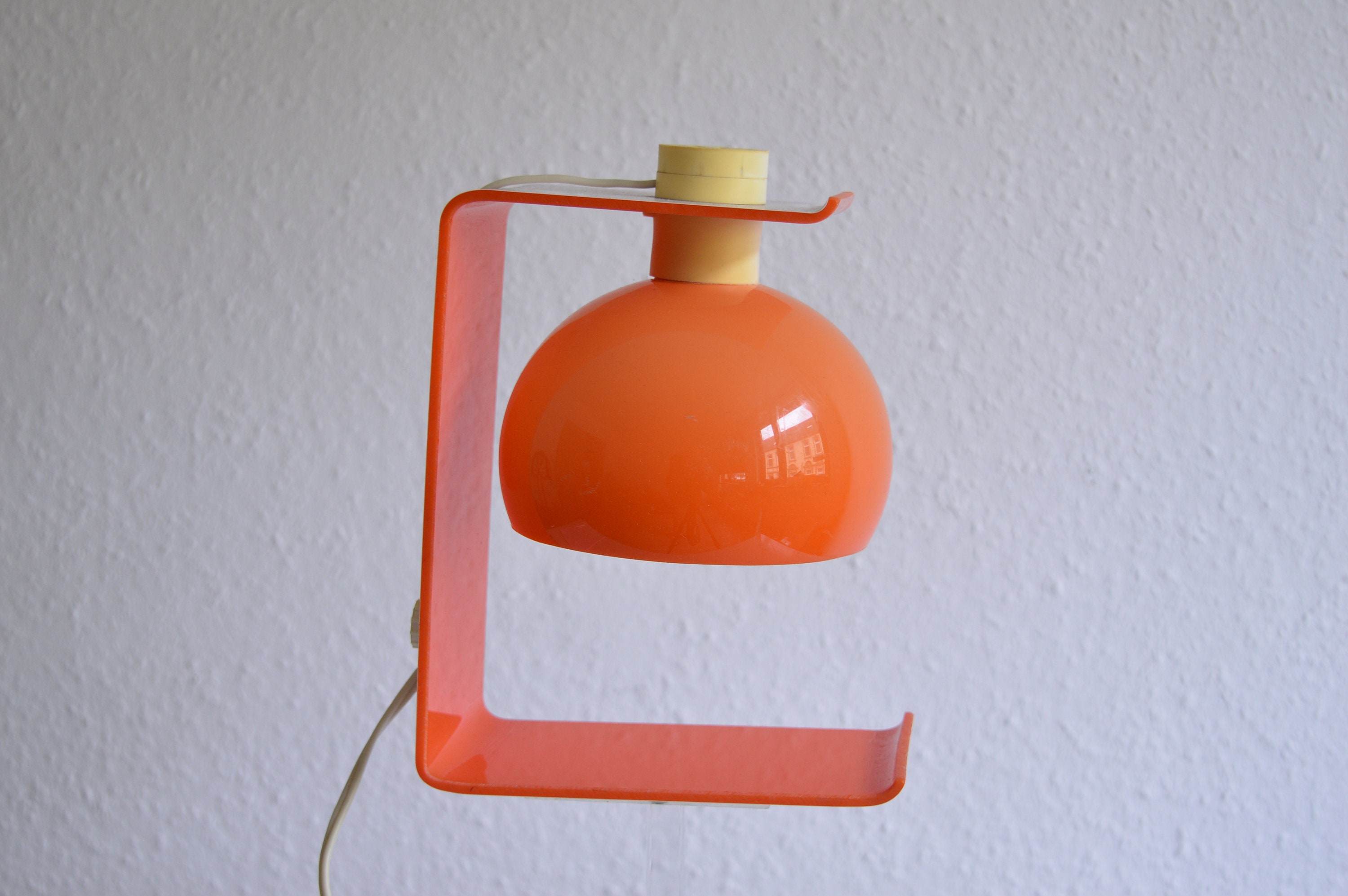 Vintage Small Orange Table Light Original 7th Orange Space