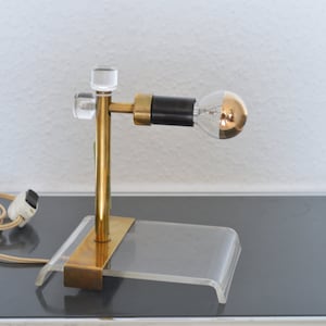 Wandleuchte Messing Plexiglas / Midcentury /
