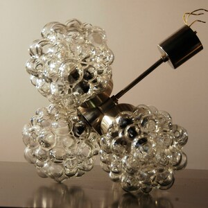 wonderful Mid-Century Modernist Bubble Crystal glass chandelier by Lustry 1960s image 7