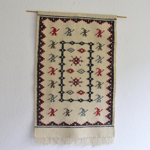 Wall or Floor CARPET in Traditional Style / Flokati / Handmade Carpet / BLUE