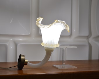 Murano wall lamp / ITALIAN DESIGN / Murano glass / white wall lamp (mid-century design