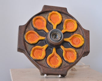 German Hustadt ceramic wall lamp from the 70s lighting - ceramic - orange - brown