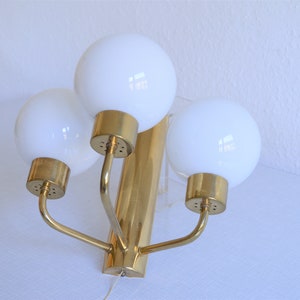 Wonderfull Walllamp / Brass and opal glass / Modern wall lamp / the 1960s / very good condition