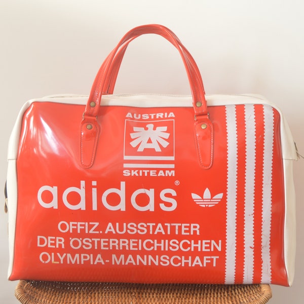 Vintage BIG Adidas Peter Black Sport Bag Skiteam Austria super RAR Original Olympia Team Stuff- Strictly Limited Edition Ww envío gratis!