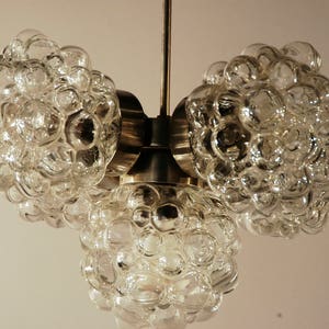 wonderful Mid-Century Modernist Bubble Crystal glass chandelier by Lustry 1960s image 3