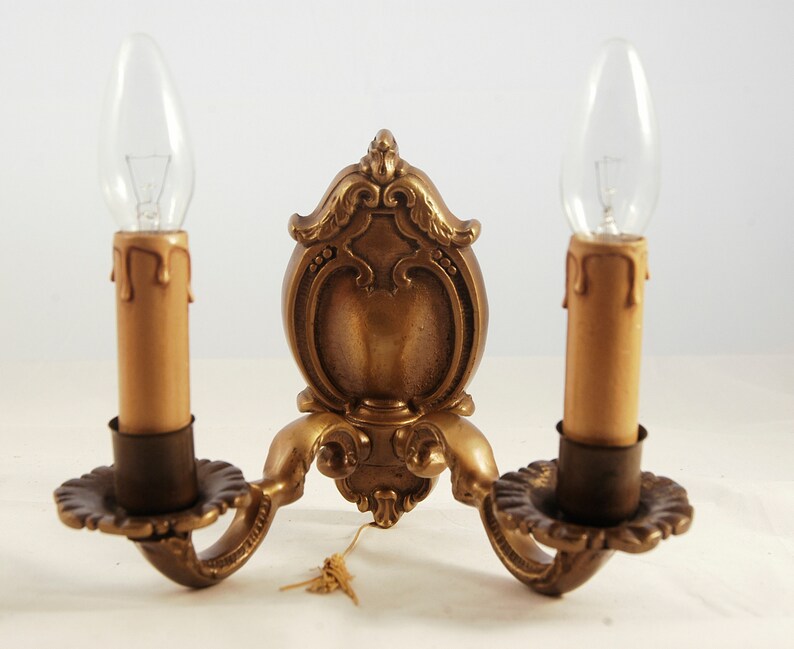Wall Lamp Mid Century Vintage Brass Lamps 2 Armed Antique Old Living Room Corridor