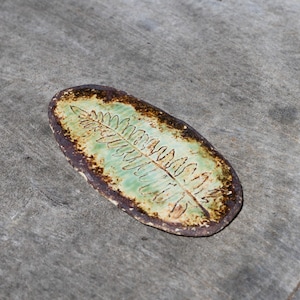 Ceramic Leaf Tile - Handmade Sculpture
