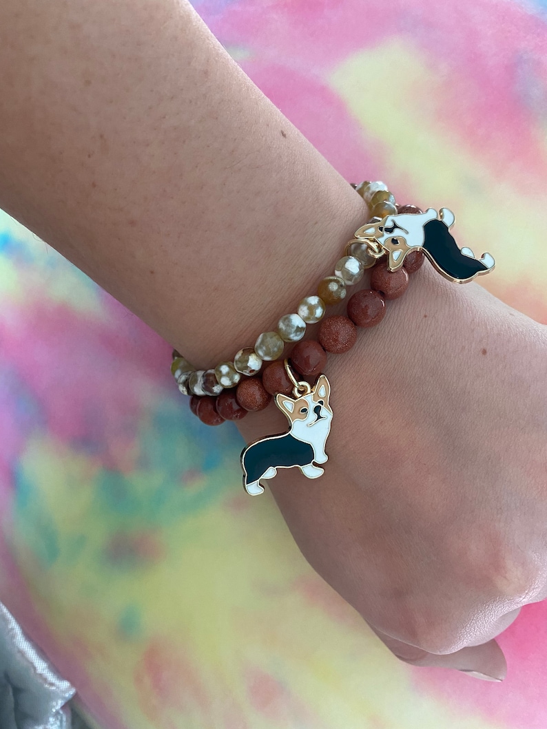 Corgi TriColor Agate Beaded Bracelets