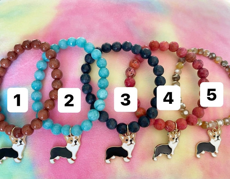 Corgi TriColor Agate Beaded Bracelets