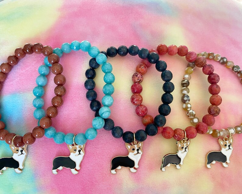 Corgi TriColor Agate Beaded Bracelets