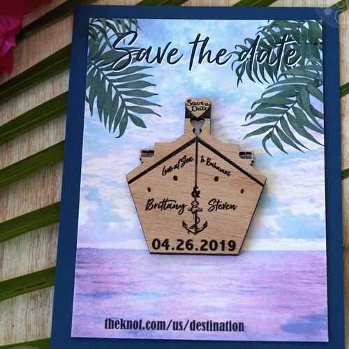 Turtle Summer Beach Wooden Save the Date Wood Wedding Etsy