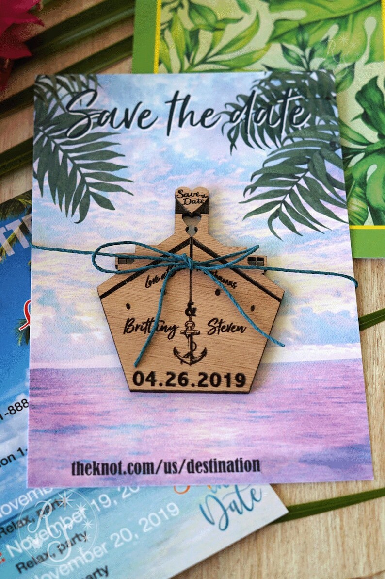 Cruise themed save the dates magnets for destination wedding etsy