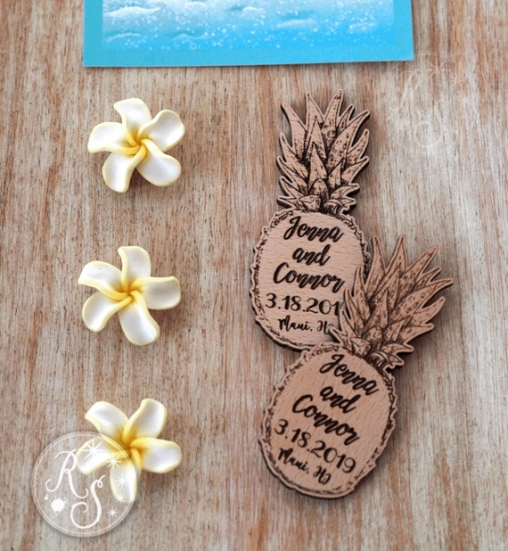 Pineapple Save The Date Magnet Hawaiian Destination Wedding Etsy