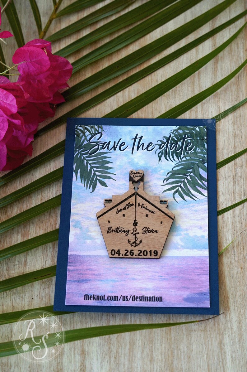 Cruise themed save the dates magnets for destination wedding etsy