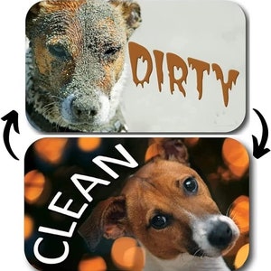 Jack Russell Dirty Clean Dishwasher Magnet-3.5” x 2.5” Reversible Double-Sided refrigerator magnet-Housewarming Gift, Funny Fridge Magnets