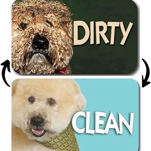 Labradoodle Dirty Clean Dishwasher Magnet - 3.5”x2.5” Reversible Double-Sided refrigerator magnet - Housewarming Gift, Funny Fridge Magnets