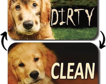 Golden Retriever Dirty Clean Dishwasher Magnet-3,5 "x2,5" Reversibler doppelseitiger Kühlschrankmagnet-Housewarming-Geschenk, lustige Kühlschrankmagnete