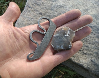 Hand Forged Flint and Steel Fire Starter: 17th Century Bushcraft Kit