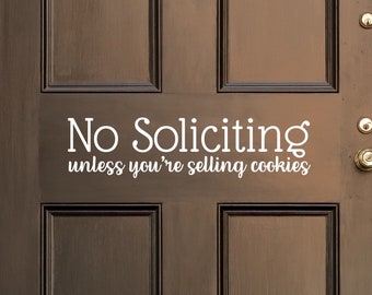 No soliciting sign front door decal, porch decor, housewarming gift