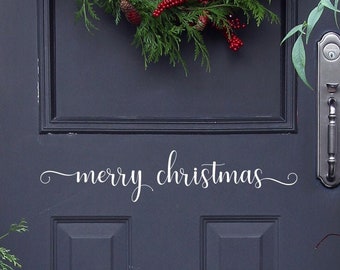 Merry Christmas Decal for Front Door, Entryway, or Living Room Holiday Decor. Christmas Wall Decal, Front Porch Decoration, Christmas Decor